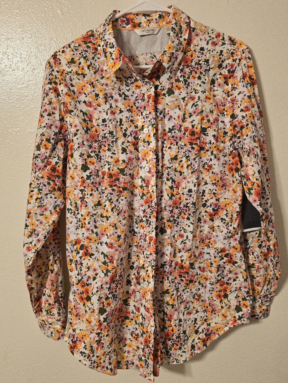 NWT Liz Claiborne NY Floral Button Down Long Sleeve Shirt Womens XL